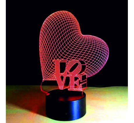 3D lampa "LOVE"