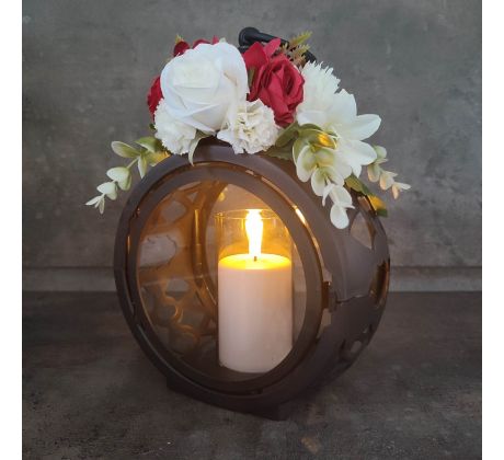 Čierny spomienkový lampáš na hrob