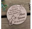 Drevená magnetka k birmovke s menom a dátumom
