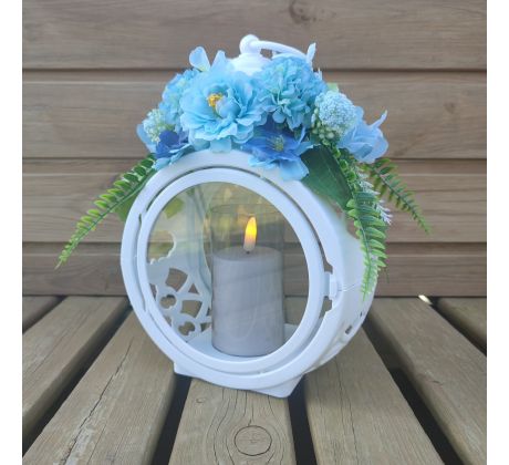 Biely spomienkový lampáš